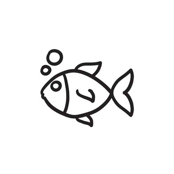 Kleine Fische unter Wasser Skizzensymbol. — Stockvektor