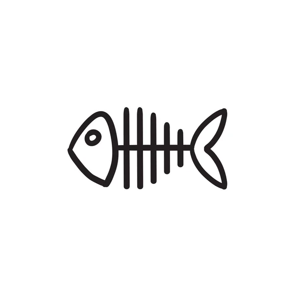 Esqueleto de peixe ícone esboço . — Vetor de Stock