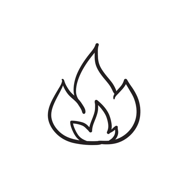 Icono de boceto de fuego . — Vector de stock