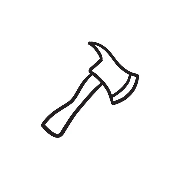 Fire axe sketch icon. — Stock Vector