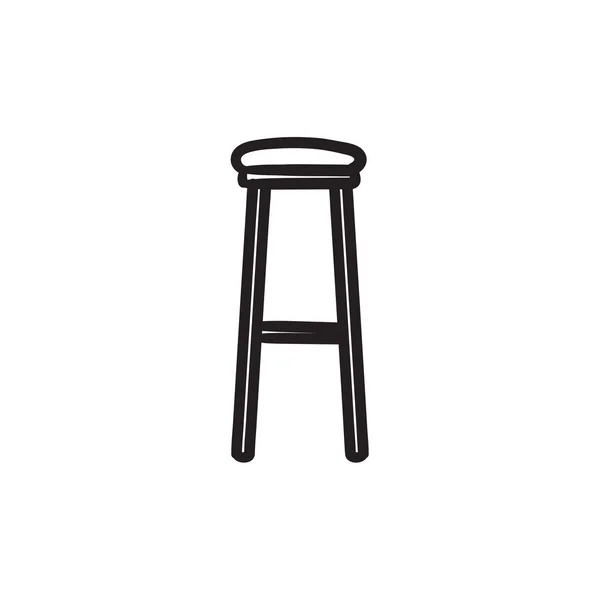 Иконка барного стула . — стоковый вектор