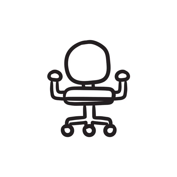 Het pictogram van de schets van de stoel van het Bureau. — Stockvector