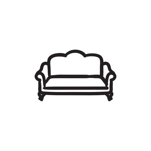Sofa sketch icon. — Stock Vector