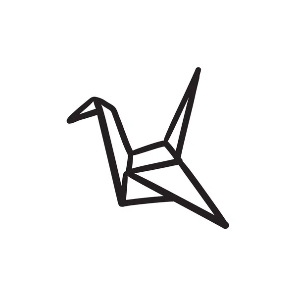 Origami oiseau croquis icône . — Image vectorielle