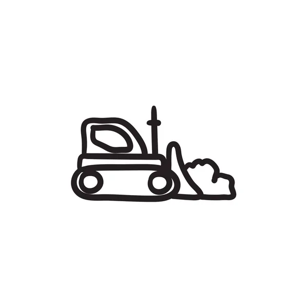 Bulldozer sketch icon. — Stock Vector