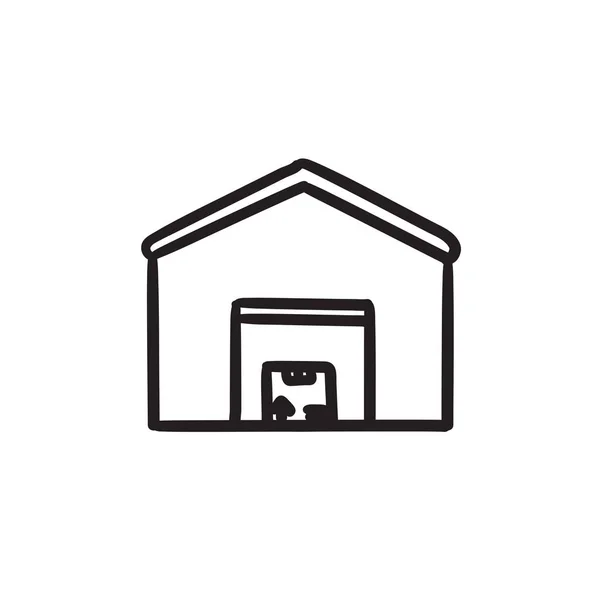 Warehouse sketch icon. — Stock Vector