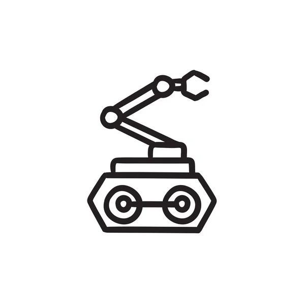 Robot mécanique industriel bras croquis icône . — Image vectorielle