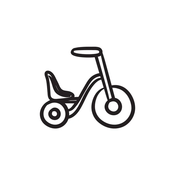 Barn cykel skiss ikon. — Stock vektor