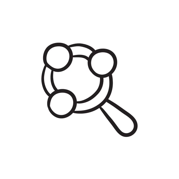 Baby rattle sketch icon. — Stock Vector