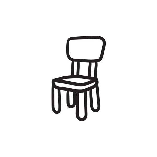 Krzesło dla dzieci ikonę szkicu. — Wektor stockowy