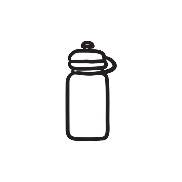 Sport Wasserflasche Skizze Symbol. — Stockvektor