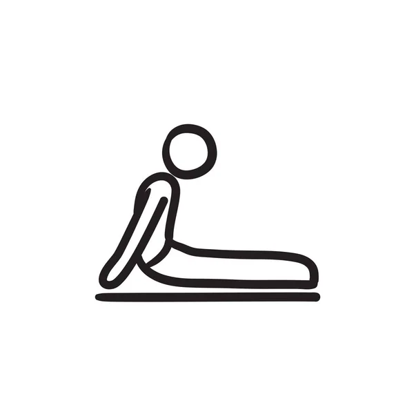 Man practicing yoga sketch icon. — Stock Vector