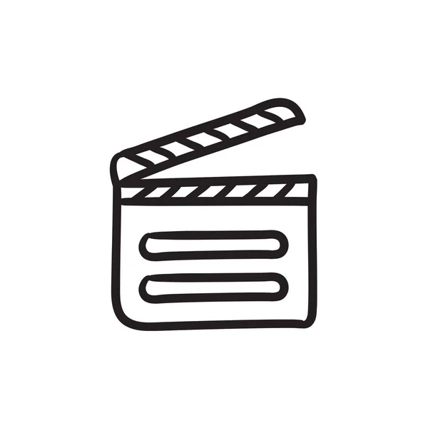 Clapboard szkic ikona. — Wektor stockowy