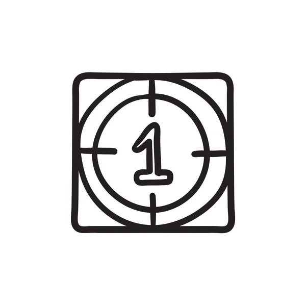 Pictogram van de schets van de countdown. — Stockvector