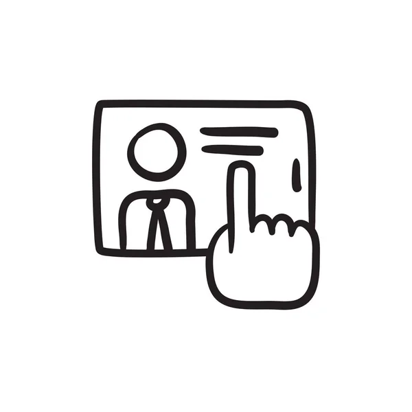 Écran tactile main esquisse icône . — Image vectorielle