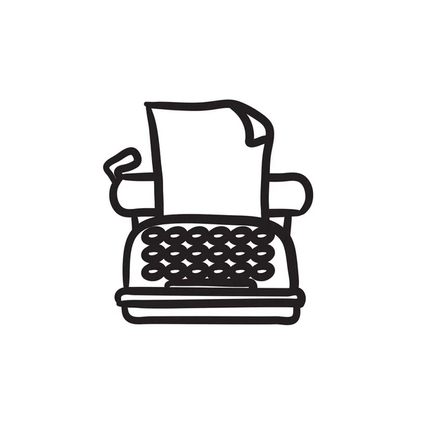 Icona schizzo macchina da scrivere . — Vettoriale Stock