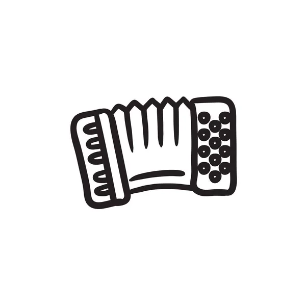 Icône croquis accordéon . — Image vectorielle