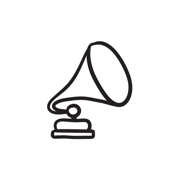 Gramophone sketch icon. — Stock Vector