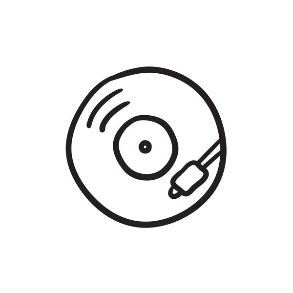 Icono de boceto de tocadiscos . — Vector de stock