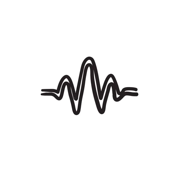 Icône de croquis onde sonore . — Image vectorielle