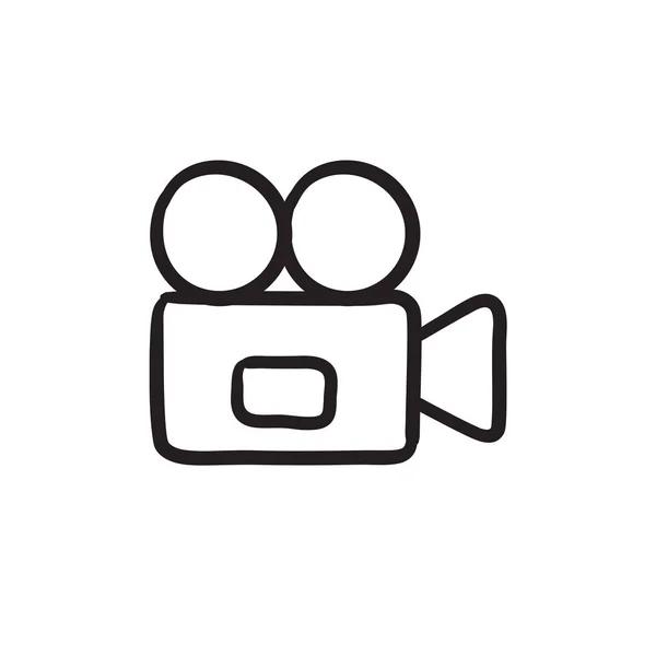 Icono de boceto de cámara de vídeo . — Vector de stock