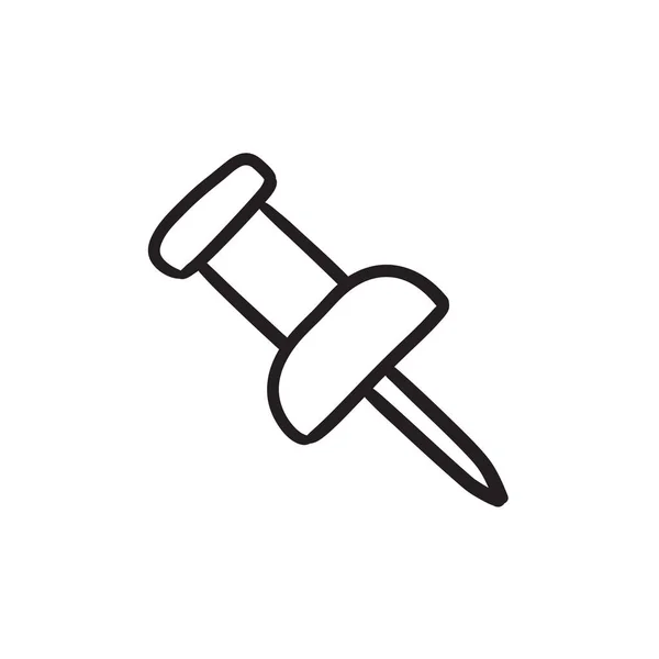 Icono de boceto Pushpin . — Vector de stock