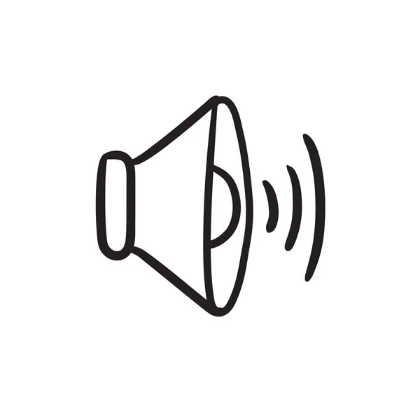 Haut-parleur volume croquis icône . — Image vectorielle