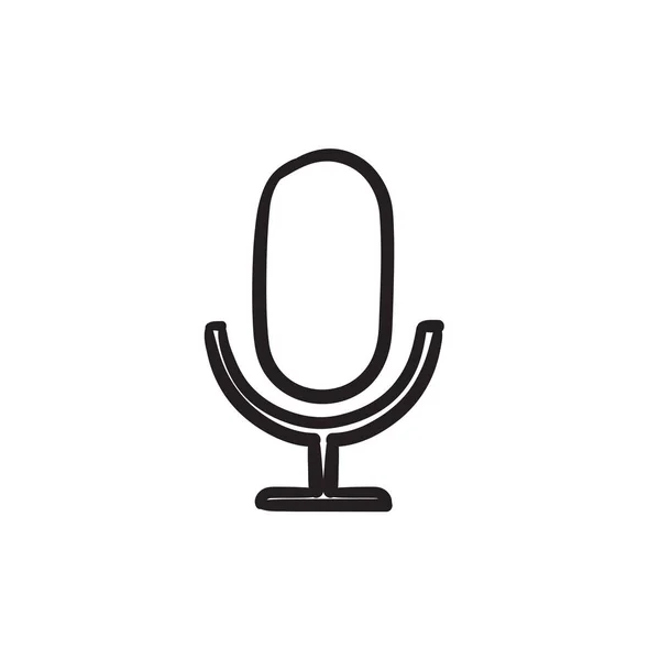 Retro microphone sketch icon. — Stock Vector
