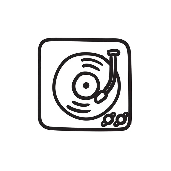 Icono de boceto de tocadiscos . — Archivo Imágenes Vectoriales