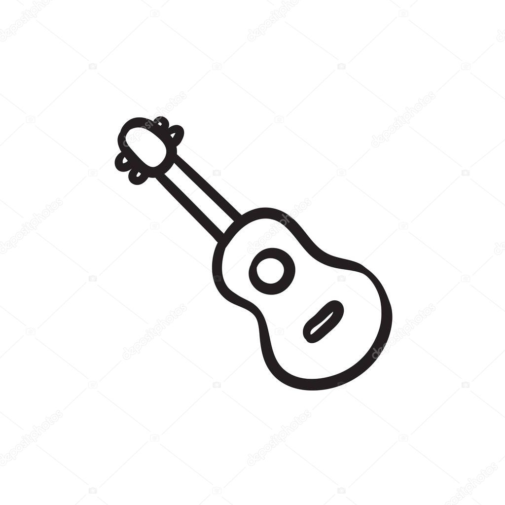 Guitar sketch icon.