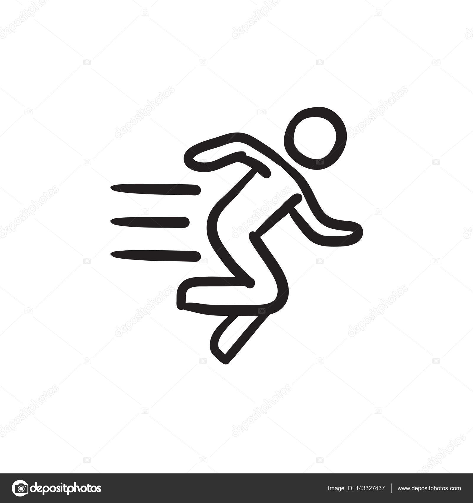 Running Man Sketch Icon Vector Image By C Visualgeneration Vector Stock 143327437