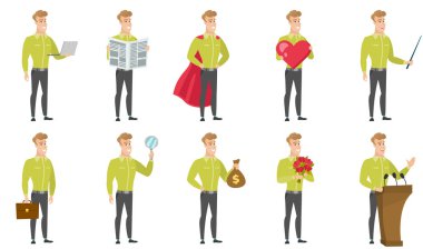 Vektör çizimleri ile iş adamları ayarla.