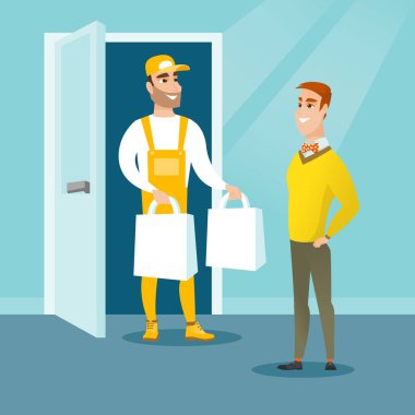 Yiyecek müşteriye teslim teslimat kurye.