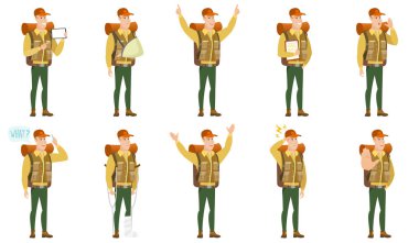 Vektör Gezgin karakter kümesini.