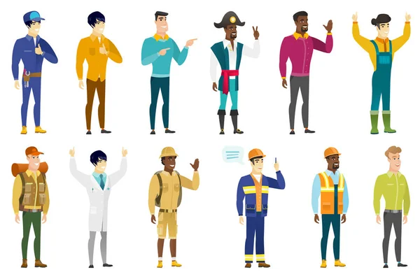 Vector set of professions characters. — Stock Vector