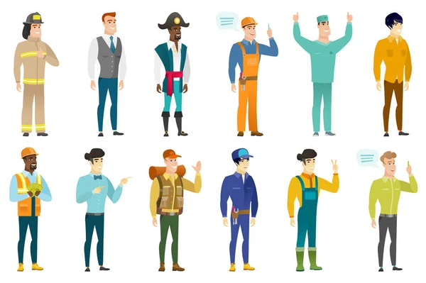 Vector set of professions characters. — Stock Vector