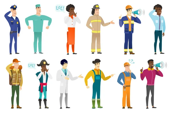 Vector set of professions characters. — Stock Vector