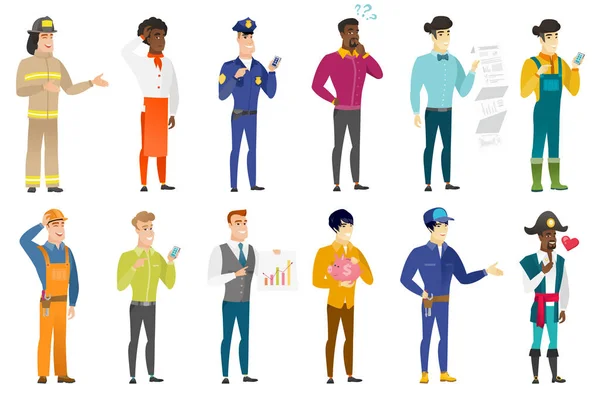 Vector set of professions characters. — Stock Vector