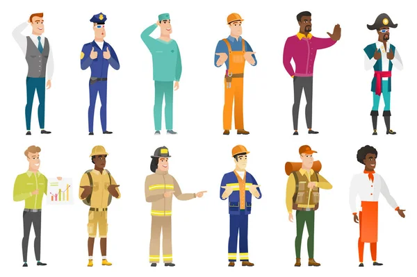 Vector set of professions characters. — Stock Vector