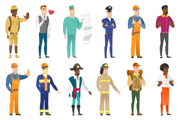 Vector set of professions characters. — Stock Vector