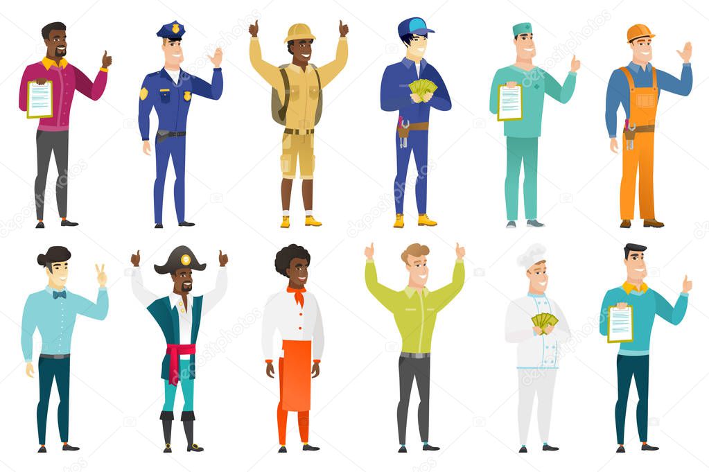 Vector set of professions characters.