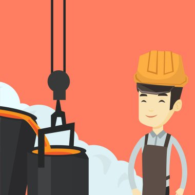 Kask döküm sonra işte işçi.