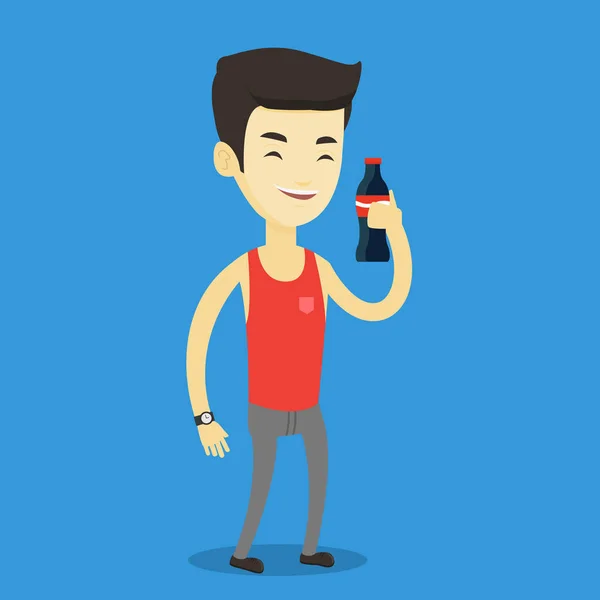 Joven beber soda vector ilustración . — Archivo Imágenes Vectoriales