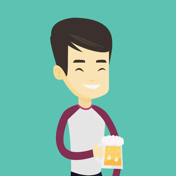 Hombre beber cerveza vector ilustración . — Archivo Imágenes Vectoriales
