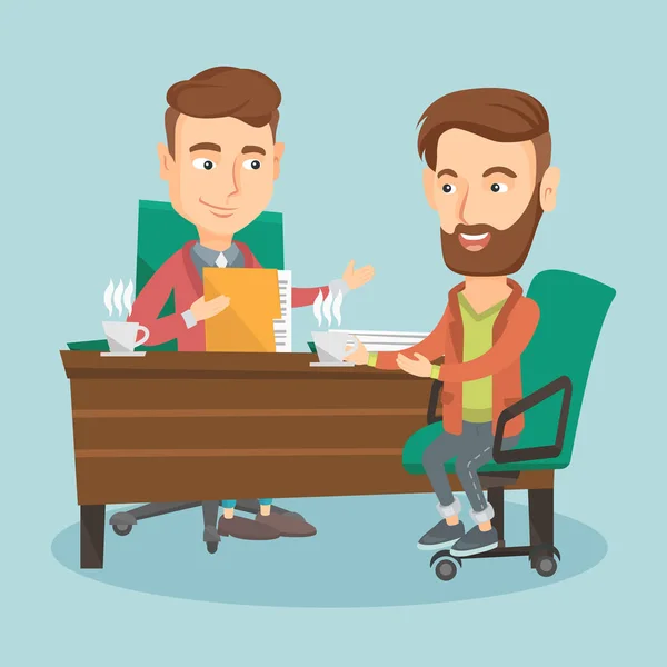 Two business men during business meeting. — Stock Vector