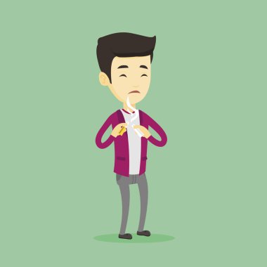 Genç adam yasaktır vektör çizim bırakma.