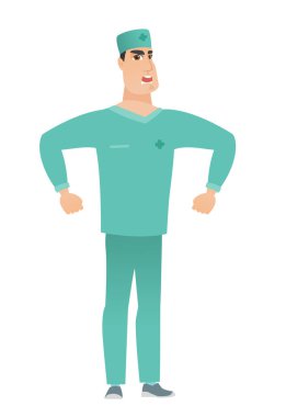 Genç Beyaz kızgın doktor çığlık.