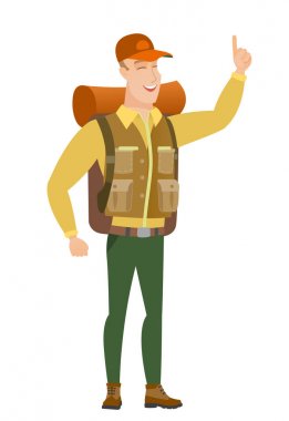 Afrika seyahat etmek onun işaret parmağı ile işaret.