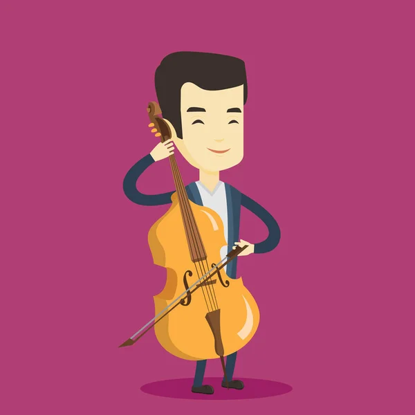 Man playing cello vector illustration. — Stock Vector
