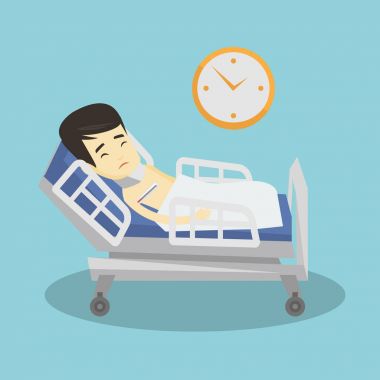 Adam boyun yaralanma vektör çizim ile.